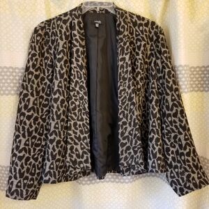 Black &Grey Animal Print Swing Jacket by Rafaella Women 3X